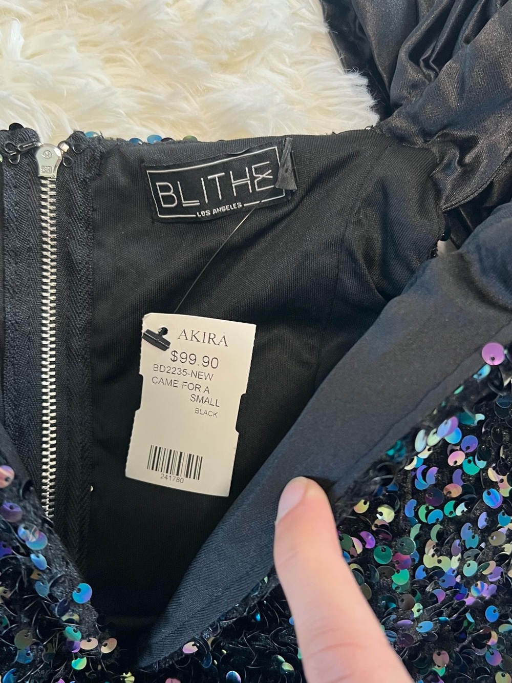 BLITHE Black Sequin Mini Dress - Picture 4 of 8